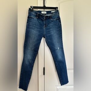 PacSun Blue Ankle Cropped Jeans with Distressed Details